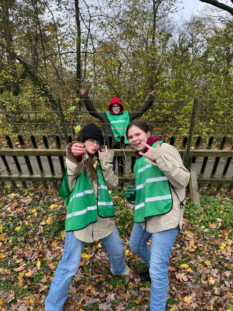 23 nov 20 kinderen van de scouting van 11 tot 15 jaar op en rond de kinderboerderij aan het oogsten